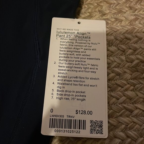 NWT lululemon align pant 25” with pockets true navy - Picture 6 of 10